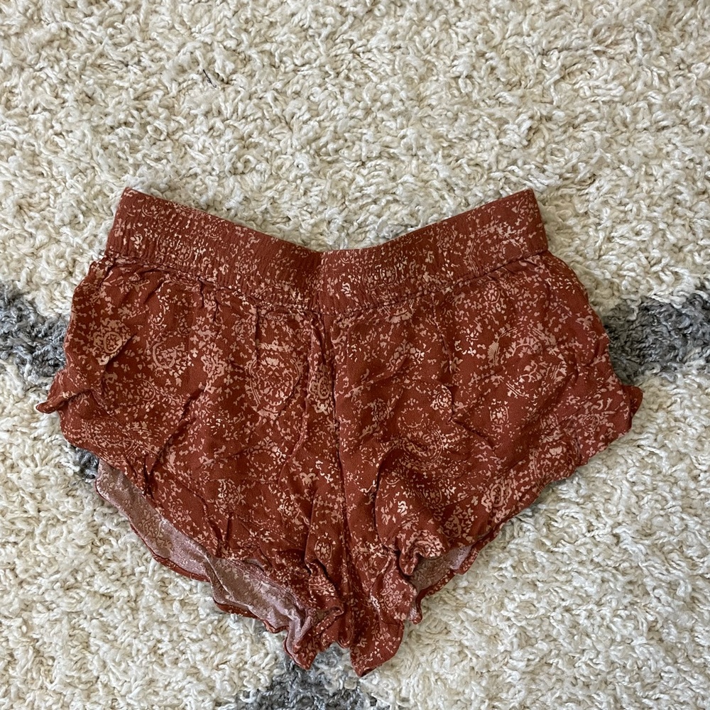 FLOWY BURNT ORANGE PAC SUN FLORAL SHORTS